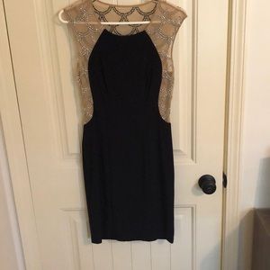 Navy and cream dress